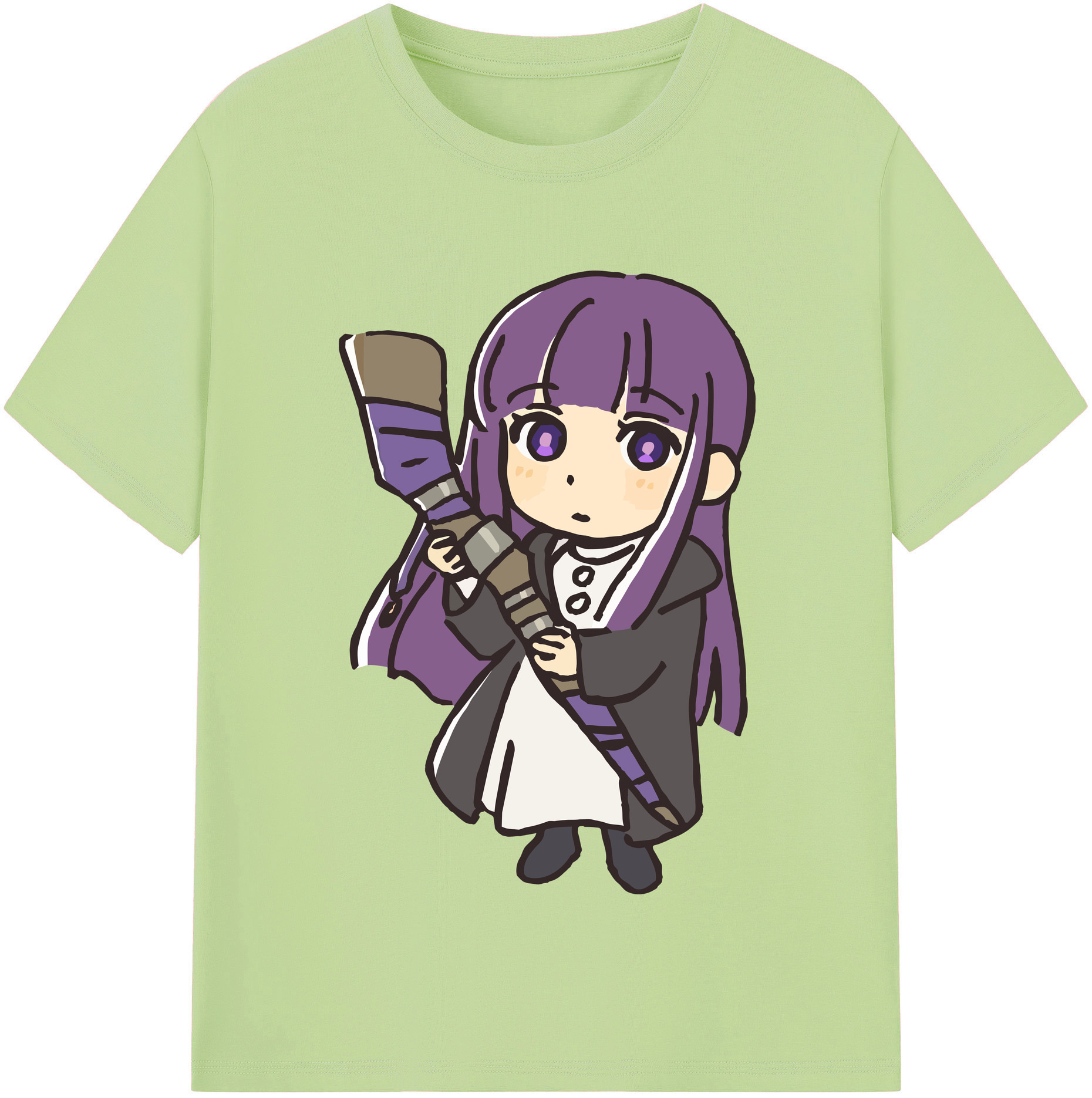 （画像用） 葬送のフリーレン Frieren 綿100％半袖Tシャツ（フロントプリント）